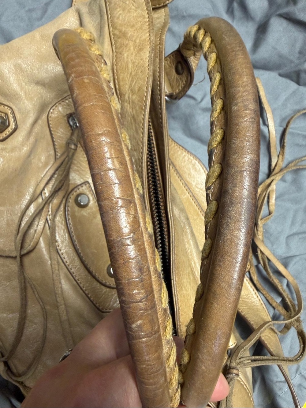 Stylish Tan Leather Satchel Handbag - Classic Women’s Bag - Picture 13 of 16